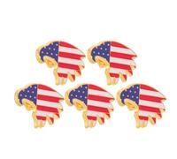 YARNOW Lot de 5 Broches Aigle Tête Blanche en Alliage Émaillé, Épinglettes Drapeau Américain Argentées, Petites Broches Patriotiques pour Fête de L’indépendance et Décoration