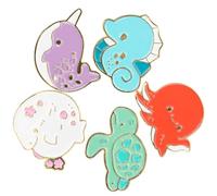 YARNOW Lot de 5 Broches Émaillées Animaux Marins en Alliage, Décoration Quotidienne de Paquet, Style Élégant et Plein de Personnalité pour Femme Plusieurs styles