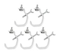 YARNOW Lot de 5 Crochets en Aluminium Argenté pour Luminaires de Scène, Fixation pour Projecteurs Mobiles, Adaptés aux Tubes de 30-52 Mm en Lieux D'événements