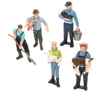 YARNOW Lot de 5 Figurines Miniatures Éducatives de Fermiers en Plastique Coloré, Décoratives pour Table à Sable, Stimulation Dextérité Manuelle, Présent Garçon et Filles, Décoration