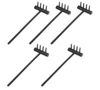 YARNOW Lot de 5 Mini Râteaux Souples Noirs pour Bac à Sable Outils de Jardinage Créatifs en Plastique Ensemble D’Accessoires pour Aménagement Paysager Loisirs Créatifs et Décoration