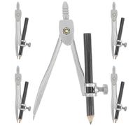 YARNOW Lot de 5 Outils de Dessin Compas en Bois, Plastique et Métal, Compas Portable pour Tracer des Cercles Précis, pour Étude et Travail Scolaire