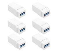 YARNOW Lot de 6 adaptateurs USB 3.0 Femelles Keystone pour Panneau Mural | Compatible avec les prises AMP Keystone, données haut débit, connexion sécurisée, mise à niveau facile, construction
