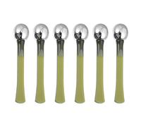 YARNOW Lot de 6 Bâtonnets de Massage Contour des Yeux en Matériau Lisse Vert Foncé Applicateurs Portables pour Crème et Sérum Soin Anti-Poches et Massage Doux du Contour des Yeux