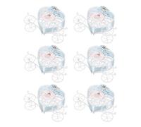 YARNOW Lot de 6 Boîtes à Dragées en Fer Forme de Carrosse Cœur, Réutilisables et Portables, Design Romantique Européen pour Célébrations et Mariages