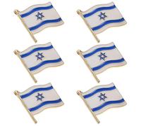 YARNOW Lot de 6 broches drapeau d'Israël : broches décoratives et originales pour bouquets, vêtements, sacs à dos, chapeaux et chemises - Accessoires pour hommes et femmes