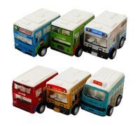 YARNOW Lot de 6 Mini Bus Scolaires en Plastique à Friction Éducatif pour Bébé Modèle Aléatoire Couleurs Vives Stimulation Coordination Œil-Main et Développement Cognitif pour Éveil