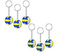 YARNOW Lot de 6 porte-clés de volley-ball - Mini porte-clés en PU en forme de ballon de volley-ball - Cadeaux sportifs pour sacs à dos et sacs à main - Idéal pour récompenser les équipes et