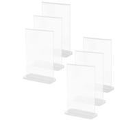 YARNOW Lot de 6 Présentoirs de Menu en Acrylique Transparent, Installation Rapide et Utilisation Facile pour Affichage Prix Bureau la Maison