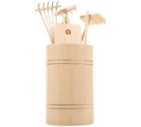 YARNOW Lot de 7 Set de Mini Râteaux en Bois Naturel pour Jardin Zen Outil de Poussée pour Bac à Sable Accessoires Jardinage Kit Créatif Contemplation et Décoration Présent Esprit Zen