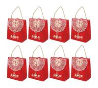YARNOW Lot de 8 Boîtes à Bonbons de Mariage Chinoises en Carton Léger, Format Moyen-petit, Pochette D'emballage Portable pour Présents et Fêtes, Décoration Festive Pompons, Coffrets