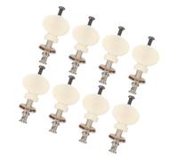 YARNOW Lot de 8 Chevilles D’accordage en Métal pour Ukulélé, Tige Droite Petite Poignée Ronde Blanche, Outils de Réglage Précis et Solide, Accessoires Universels pour Ukulélé Folk -
