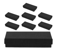 YARNOW Lot de 8 Coffrets Noirs Mats pour Montres Homme, Boîte Rectangulaire sans Compartiment 6,35 X 13,2 Cm, Coffret de Présentation et Rangement, Écrin Élégant pour Collection