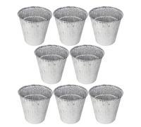 YARNOW Lot de 8 Doublures en Aluminium pour Seaux à Graisse Barbecue Résistant Haute Température Format Petit Boîte Ronde Aluminium Renforcée Accessoire la Cuisine Plein Air