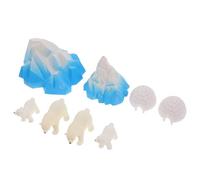 YARNOW Lot de 8 Mini Figurines en Résine Ours Polaires Grand et Petit, Igloo Miniature, Décor Polaire pour Diorama, Projet Scolaire et Décoration Hivernale de Village Noël