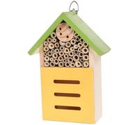 YARNOW Maison des Abeilles en Bois Naturel 1 Unité Verte Cabane Extérieure Refuge Écologique pour Jardin Hôtel à Insectes Solide pour Pollinisation et Décoration de Terrasse