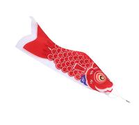 YARNOW Manche à Air Japonaise Koinobori Rouge 100 CM en Textile Résistant à la Décoloration Drapeau Japonerie Décoratif pour Jardin et Fêtes Extérieures Banderole de Carpes