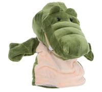 YARNOW Marionnette crocodile en peluche douce pour enfants, doudou pour jeux de rôle et raconter des histoires, peluche pédagogique pour théâtre de poupée et maternelle, 25 cm, vert