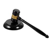 YARNOW Marteau de Juge en Bois Massif Socle Noir Marteau Multifonction pour Vente aux Enchères et Réunions Maillet Compact Outils pour Tribunal et Avocat