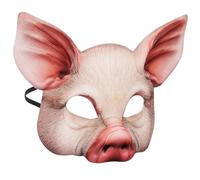 YARNOW Masque de Cochon Halloween Réaliste pour Adultes Demi-masque Léger en Plastique Rigide Accessoire de Déguisement pour Fête Costumée, Soirée Masquée et Cosplay Masque Animal