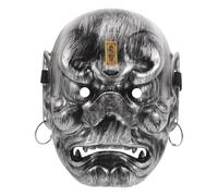 YARNOW Masque Japonerie Tengu Traditionnel Intégral en Plastique Léger 1 Pièce Accessoire Cosplay et Déguisement pour Halloween Carnaval et Décoration Intérieure Bâtonnet Masque de Démon