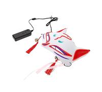 YARNOW Masque Renard Lumineux Halloween LED Masque de Fête Phosphorescent pour Cosplay Carnaval Soirée Masquée Accessoire Déguisement Original sans Batterie