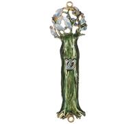 YARNOW Mezouza Décorative en Alliage de Zinc Vert Vintage pour Porte D'entrée, Design Artistique et Atmosphère Chaleureuse, Décoration Murale Religieuse Délicate