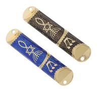 YARNOW Mezouzahs Pendant Fêtes de Noël Lot de 2 en Métal Parchemin de Bénédiction Authentique pour Décor Religieux Élégant, pour Entrée et Chambre