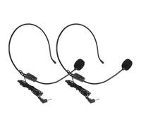 YARNOW Microphone à Condensateur Casque Filaire et Bras Ajustable, Adapté pour Podcast Professionnel et Théâtre, Lot de 2 Pièces Noires Amplificateur Vocal et Oreillette Confortable