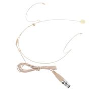 YARNOW Microphone à condensateur omnidirectionnel avec Casque Supra-auriculaire Beige, Prise Trois Broches, pour Guides touristiques en conférences et présentations