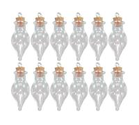 YARNOW Mini Bouteilles en Verre Anniversaire Lot de 32 de Goutte avec Bouchon en Liège pour Loisirs Créatifs et Décoration
