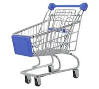 YARNOW Mini Chariot de Courses en Métal Bleu Foncé Taille Moyenne 135 X 95 X 14 CM Chariot Miniature pour Garçon et Filles Panier de Jeu de Rôle pour Supermarché Accessoire Ludique