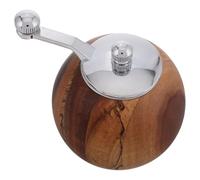 YARNOW Mini Moulin à Poivre Manuel en Bois, Broyeur à Grains à Manivelle, Moulin à Sel Portable Compact, Accessoire Barbecue et Camping, Outil Cuisine Extérieur, Design Sphérique, Léger