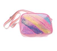 YARNOW Mini Paquet à Dos Garçon et Filles en Polyester Paillettes Scintillantes et Bandoulière Arc-en-ciel Réglable, Paquet Rectangulaire Léger et Mignon pour Aventures Quotidiennes