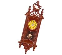 YARNOW Mini Pendulum Clock Ornament Vintage pour Miniature Maison Accessoire de Décoration Rétro Élégant pour Salon et Scène Miniature