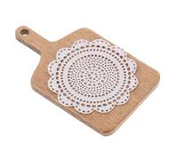 YARNOW Miniature Cake Tray with Vintage Lace Doily for Dollhouse Decoration Paper Model Tray for Realistic Mini Kitchen Display and Pretend Play