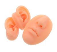 YARNOW Modèle D’Oreilles et Bouche en Silicone Souple 3 Pièces Couleur Chair pour Entraînement au Piercing Corps Simulation Réaliste des Parties du Corps Formation Piercing et