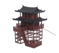 YARNOW Modèle Lumineux de Bâtiment Ancien en Plastique Marron Étanche Alimentation USB pour Aquarium et Bonsaï Intérieur Décoration Élégante Traditionnelle