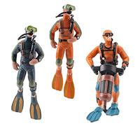 YARNOW Modèles De Plongeurs Miniatures Décoratifs, Figurines D’Aquarium Flottantes Réalistes en Plastique Léger, Lot De 3 pour Décoration De Table De Sable Et Aquarium Domestique