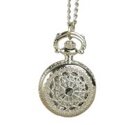 YARNOW Montre de Poche en Alliage et Plastique Argentée à Quartz Chaîne, Style Rétro Design Élégant et Fonction D'affichage Facile de L'heure Montre Décorative pour Vêtements