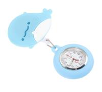 YARNOW Montre De Poche Infirmière à Clip Rétractable en Silicone Souple Bleu Fonction Lumineuse pour Femmes Professionnel·Milieu Hospitalier, Modèle Baleine, Compacte Et Légère