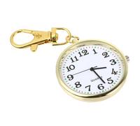 YARNOW Montre de Poche Porte-clés Lumineuse à Grands Chiffres, Cadran Or | Design Suspendu Chaîne, Lecture Facile et Précision Quartz, Verre et Métal, pour Médecins et Seniors