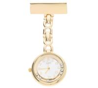 YARNOW Montre d'Infirmière à Gousset Dorée Ornée de Cristaux Mouvement Quartz Précis Grands Chiffres Arabes Lisibles Clip Sécurité Robuste Montre Suspendue Légère Milieu Médical et