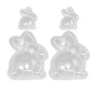 YARNOW Moule à Chocolat Lapin 4 Pièces en Plastique Rigide pour Pâtisserie de Pâques DIY Présent Famille 15X11X7Cm
