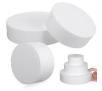 YARNOW Moules à Gâteaux Factices Ronds en Mousse Blanche Lot de 3 10cm, 15cm, 20cm pour Entraînement Décoration et Présentoir Mariage