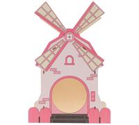 YARNOW Moulin à Vent Hamster en Bois pour Petits Animaux, Maison Décorative Rose Adaptée Repos Jeu, Protège Les Dents des Hamsters