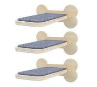 YARNOW Mur d'escalade Structure Murale Modulable 3 Pièces en Bois Khaki Marches Flottantes Plateforme Adaptée aux Pattes pour Chat pour Balcon et Chambre