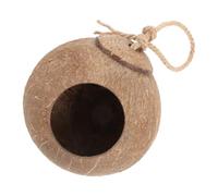 YARNOW Nichoir Artisanal en Coque de Fruit Tropical Naturel pour Perroquets, Balançoire Suspendue et Perchoir, Nid D'oiseau Confortable pour Cage, D'éveil et Lieu de Reproduction, Usage