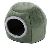 YARNOW Nid en Coton pour Hamster XS Lit D’Hiver Fermé et Chaud pour Petits Animaux Matelas Douillet Vert Foncé Maison Confortable pour Cochons D’Inde et Hamsters Accessoire Essentiel