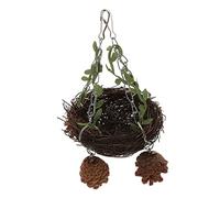 YARNOW Nid Oiseau Balançoire Rotin Naturel Suspendu pour Perroquets Petits Moyens Et Grands Jouet à Mâcher Résistant Et Facile à Installer